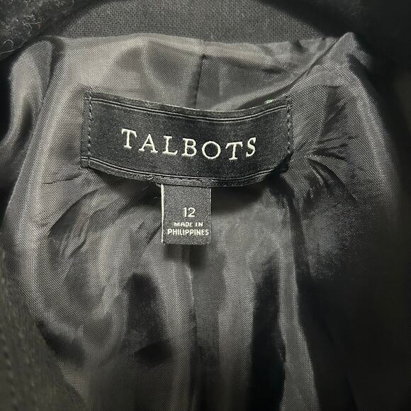 Talbots Tailored Black Blazer Jacket 12 Solid Career Modest Classic Professional - Picture 6 of 12
